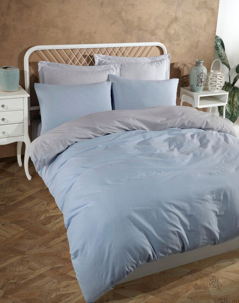 Комплет постелнина L'essentiel Maison солидна, 200x220 cm, сино-сива