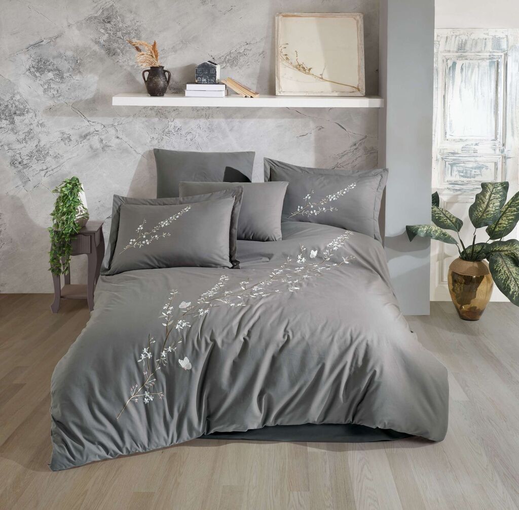 Комплет постелнина L'essentiel Maison Vera, 200x220 cm, сива боја