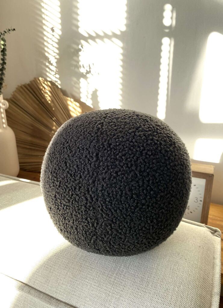 Аберто Дизајн Декоративна перница Теди Топ 20, 20x20x20 см, Антрацит