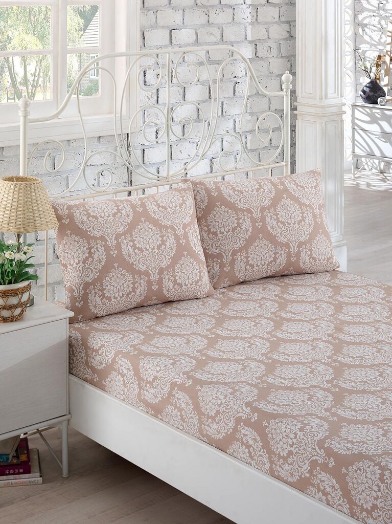 L'essentiel Maison сет чаршаф и 2 навлаки за перници Пост, 160x200 cm, беж