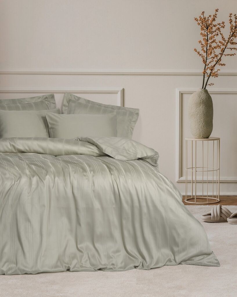 Комплет навлаки за јорган со двојни пруги L'essentiel Maison, зелена