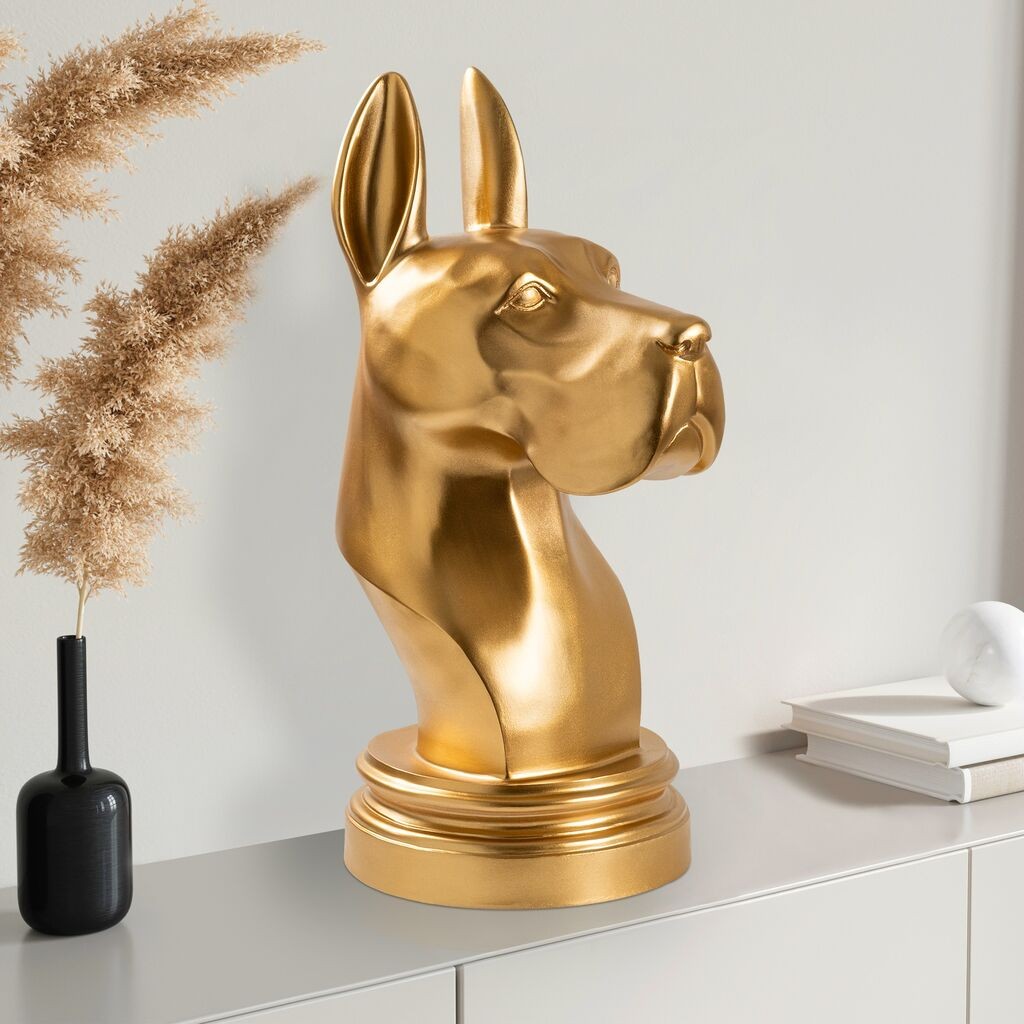 Декоративна фигура за куче „Дану" од Аберто Дизајн, златна