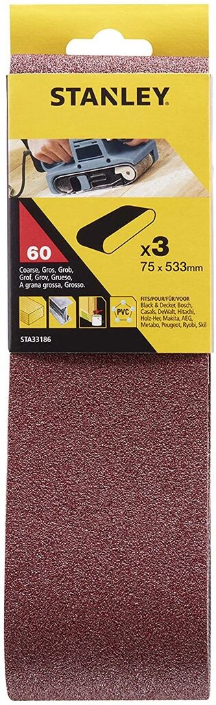 STANLEY Брусна трака 75x533мм 60gr 3 парчиња STANLEY  STA33186-XJ