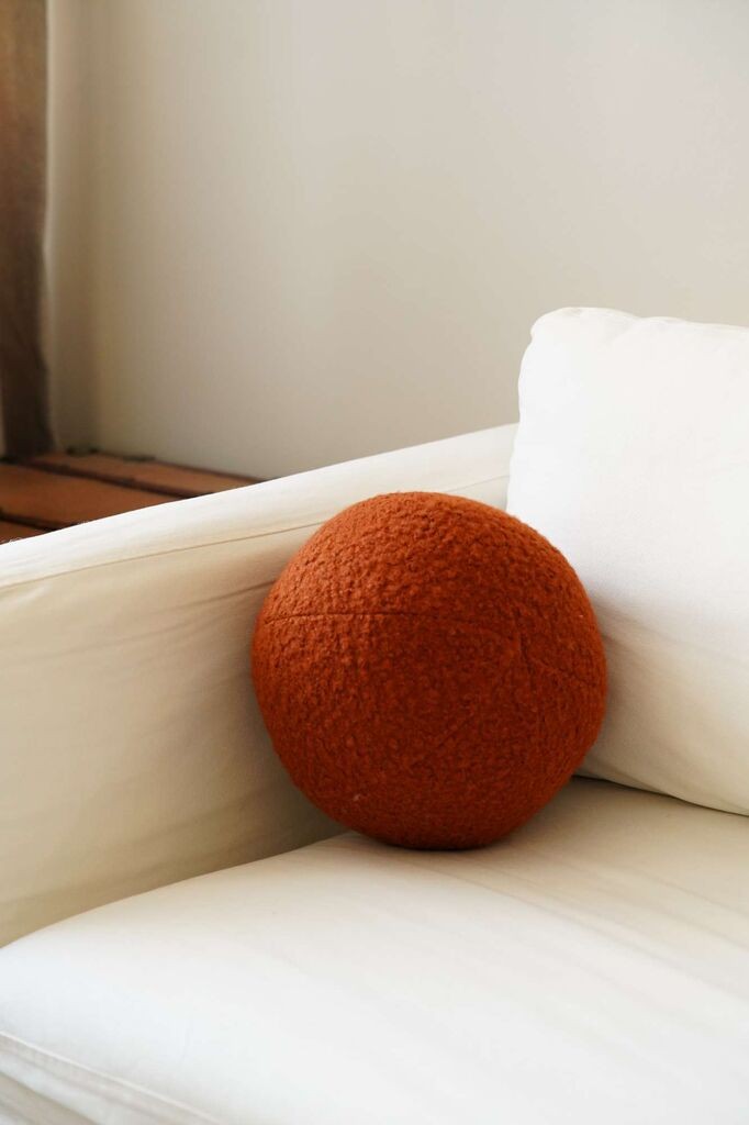 Аберто Дизајн Декоративна перница Теди Топ 25, 25x25x25 см, Портокалова