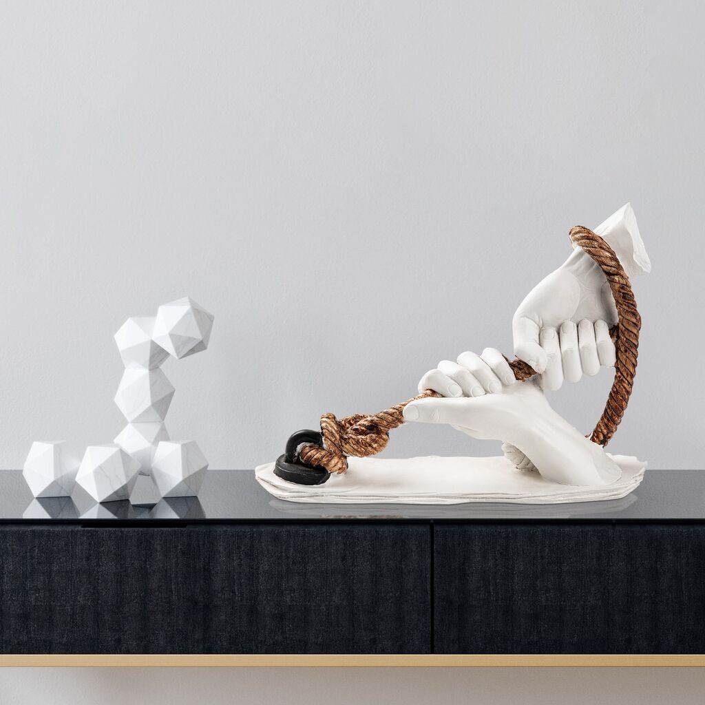 Декоративна фигура на скулптура „Единство на силата" од Аберто Дизајн, бела