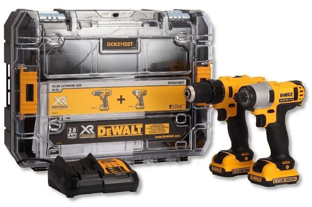 DeWALT Акумулаторски сет дупчалка и ударен одвртувач 10.8V 2Ah TSTAK DEV  DCK211D2T-QW