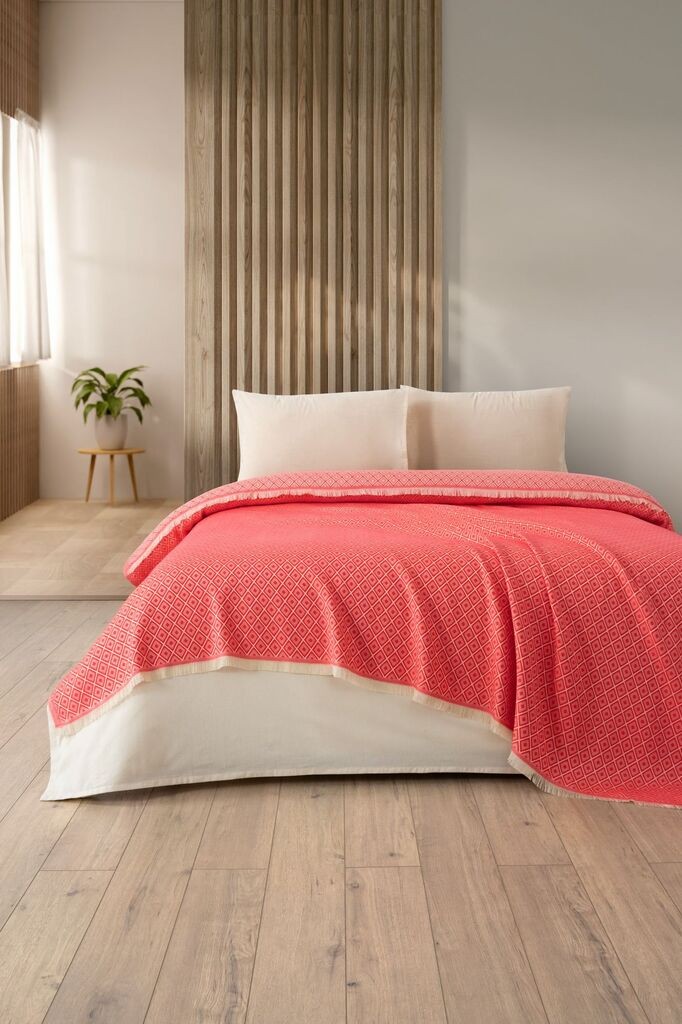 L'essentiel Maison Навлака за кревет со дијаманти, 210x230 cm, црвено-портокалова