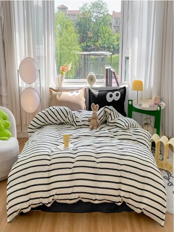 Комплет постелнина L'essentiel Maison Funny, 200x220 см, црно-кафеава