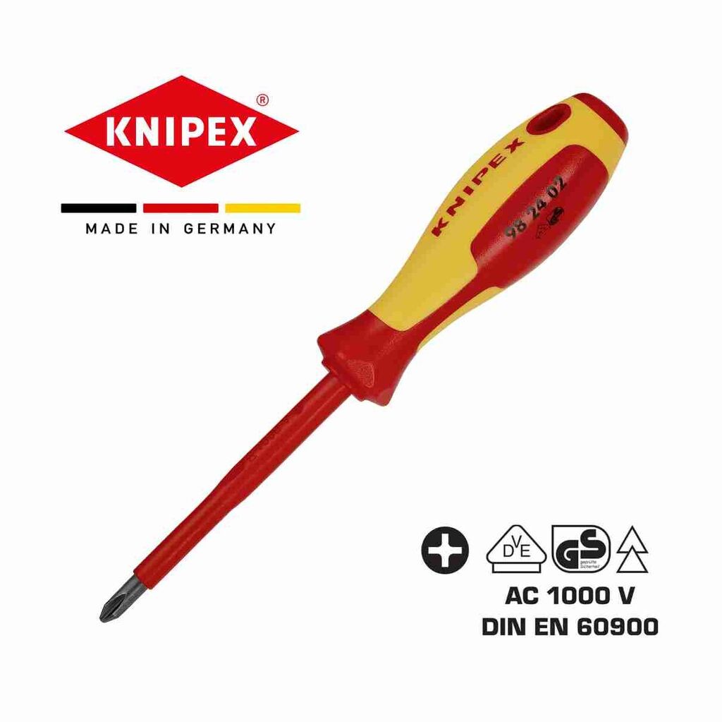 KNIPEX Електричарски одвртувач PH2 212мм VDE 1000V Knipex  98-24-02
