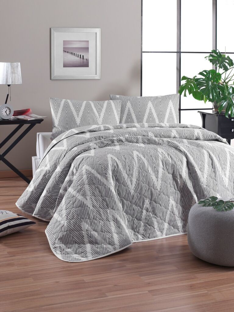 Комплет постелнина L'essentiel Maison Olivia, 160x220 cm, сива боја