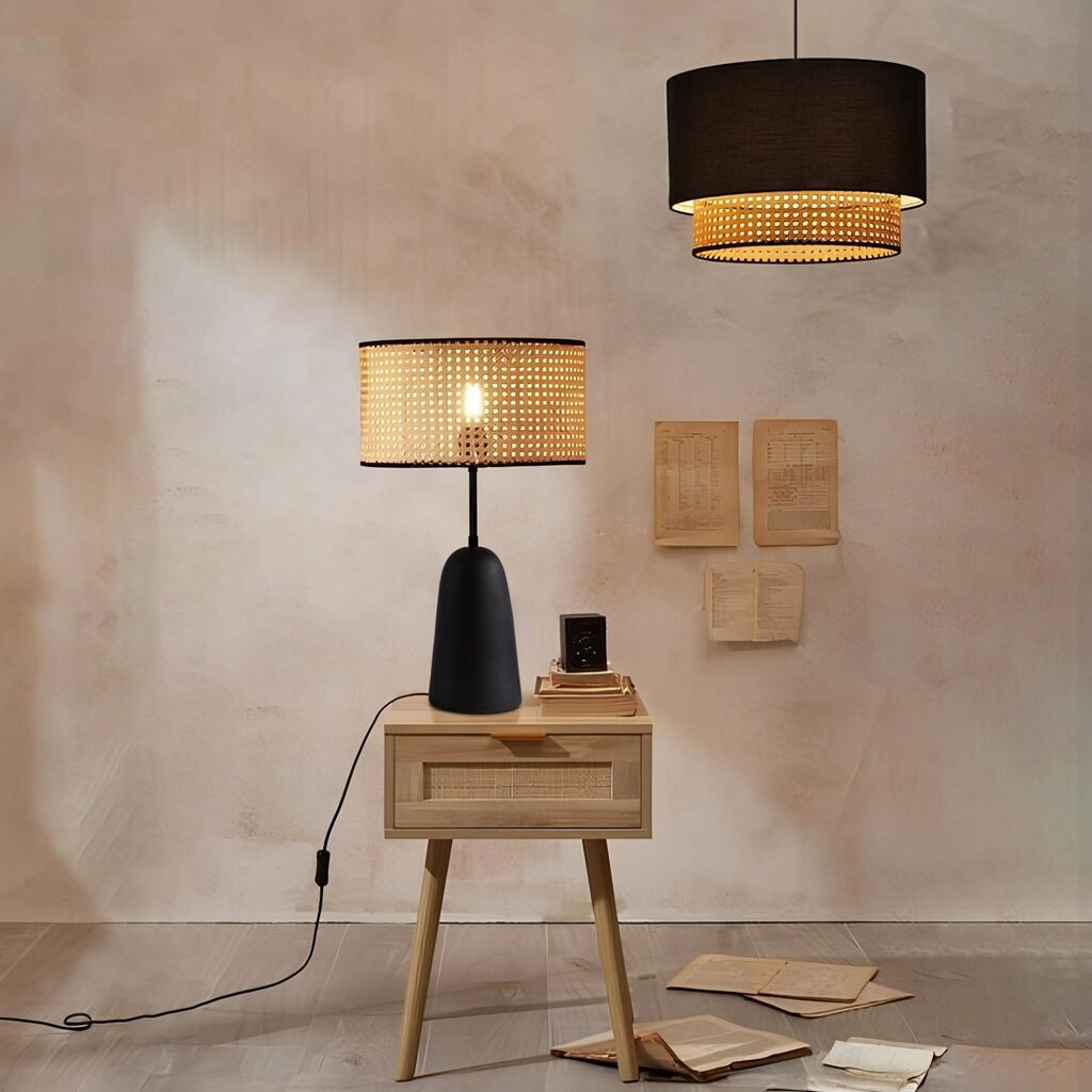 Комплет лустер и подна ламба Opviq AYD-3742, црна