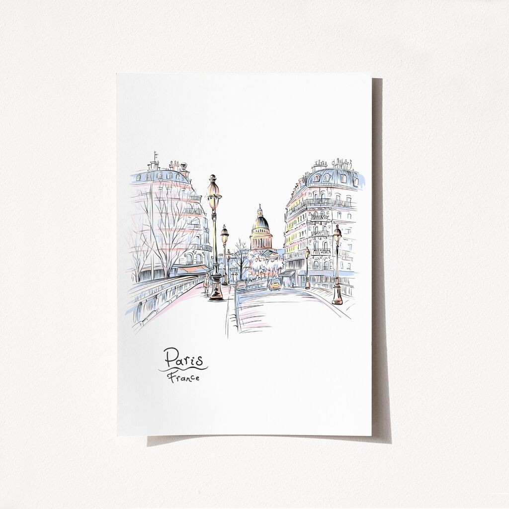 Постер Wallity France Paris-2029, 21x29,7 см, бел