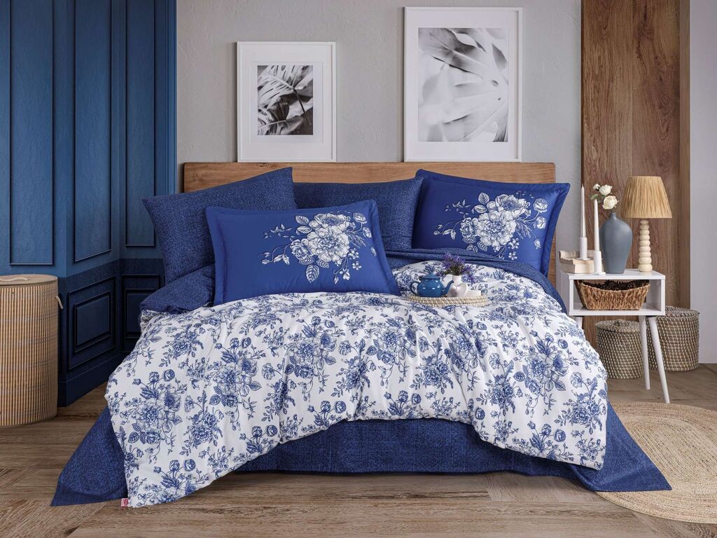 Комплет постелнина L'essentiel Maison Sancha, 200x220 cm, Сина