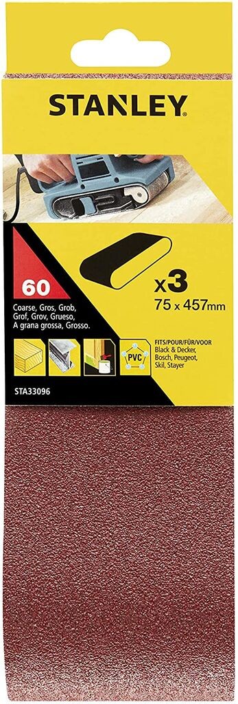 STANLEY Брусна трака 75x457мм 60gr 3 парчиња STANLEY  STA33096-XJ