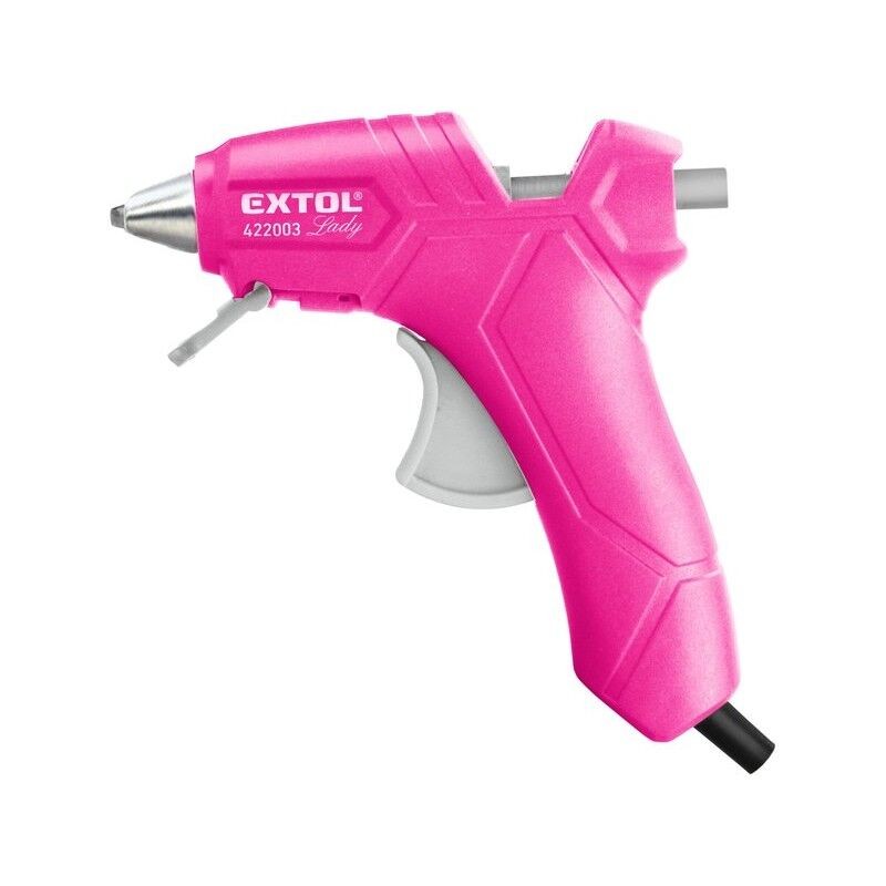 Alfa Electric Пиштол за силиконски прачки Ф7.2мм 25W розев Extol Craft  GLUEGUN-7.2-25W-PINK