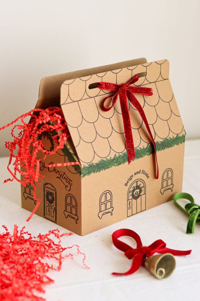 Аберто Дизајн Божиќна декоративна кутија BSY614, кафеава