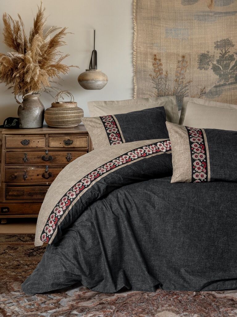 Комплет постелнина L'essentiel Maison Lienzo, 200x220 cm, антрацит