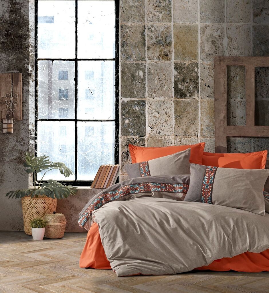 Комплет постелнина L'essentiel Maison True, 200x220 cm, портокалово-кафеава