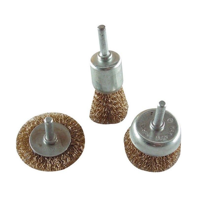 Alfa Electric Сет челични четки 3 парчиња, носач 6мм Extol Craft  1832