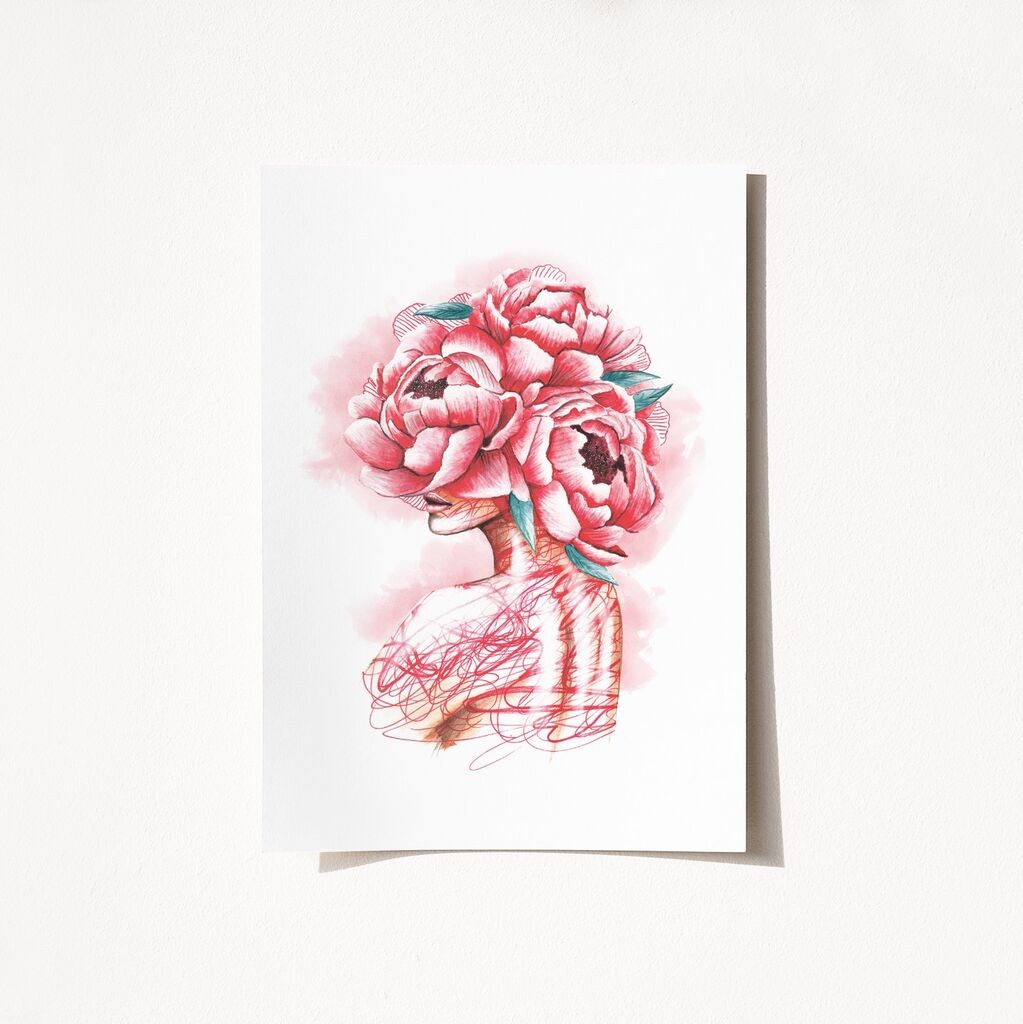 Постер Wallity Цветна девојка-2096, 50x70 см