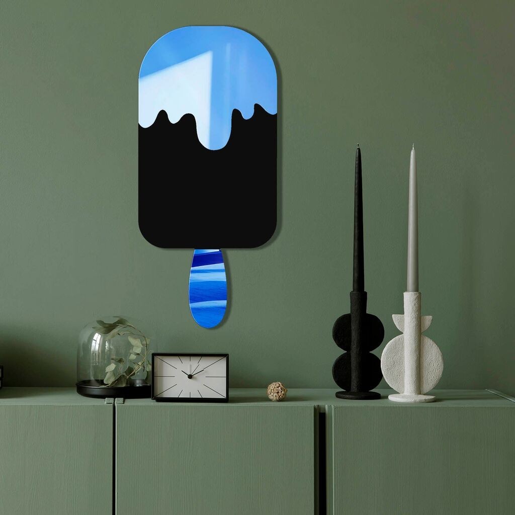 Огледало за dzид Ozgl518, 27x60 см, сино