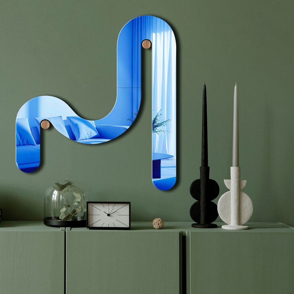 Огледало за dzид Ozgl509, 51x56 см, сино