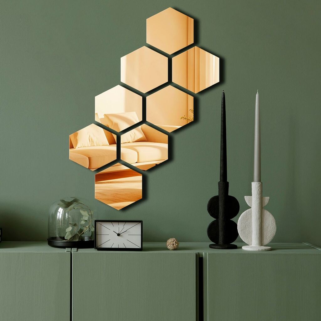 Огледало за dzид Ozgl525, 44x60 см, златна боја