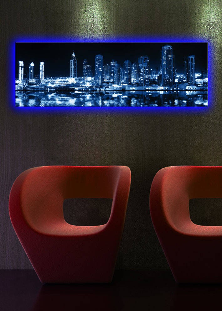 Слика „Волити" на платно со LED осветлување 30x90 см