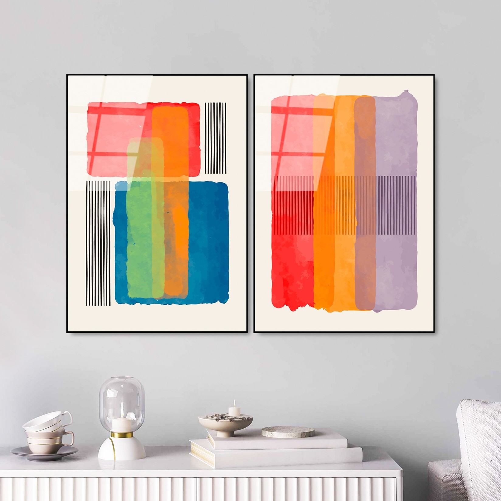 Wallity слика од калено стакло во 2 дела