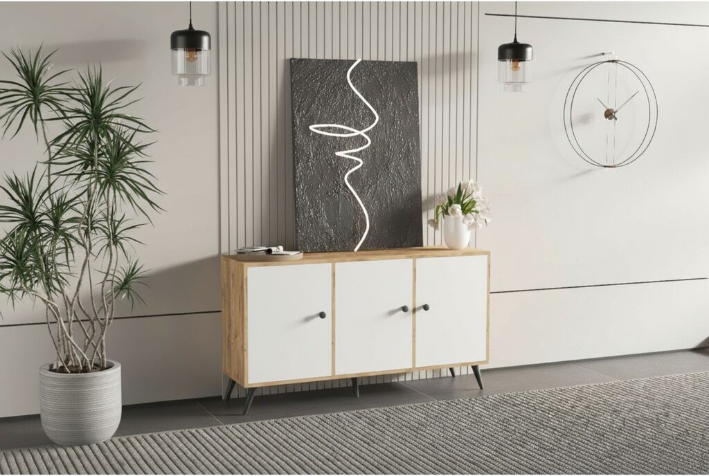 Sitonia Повеќенаменска комода Минот бела - 120 × 30 × 80 см