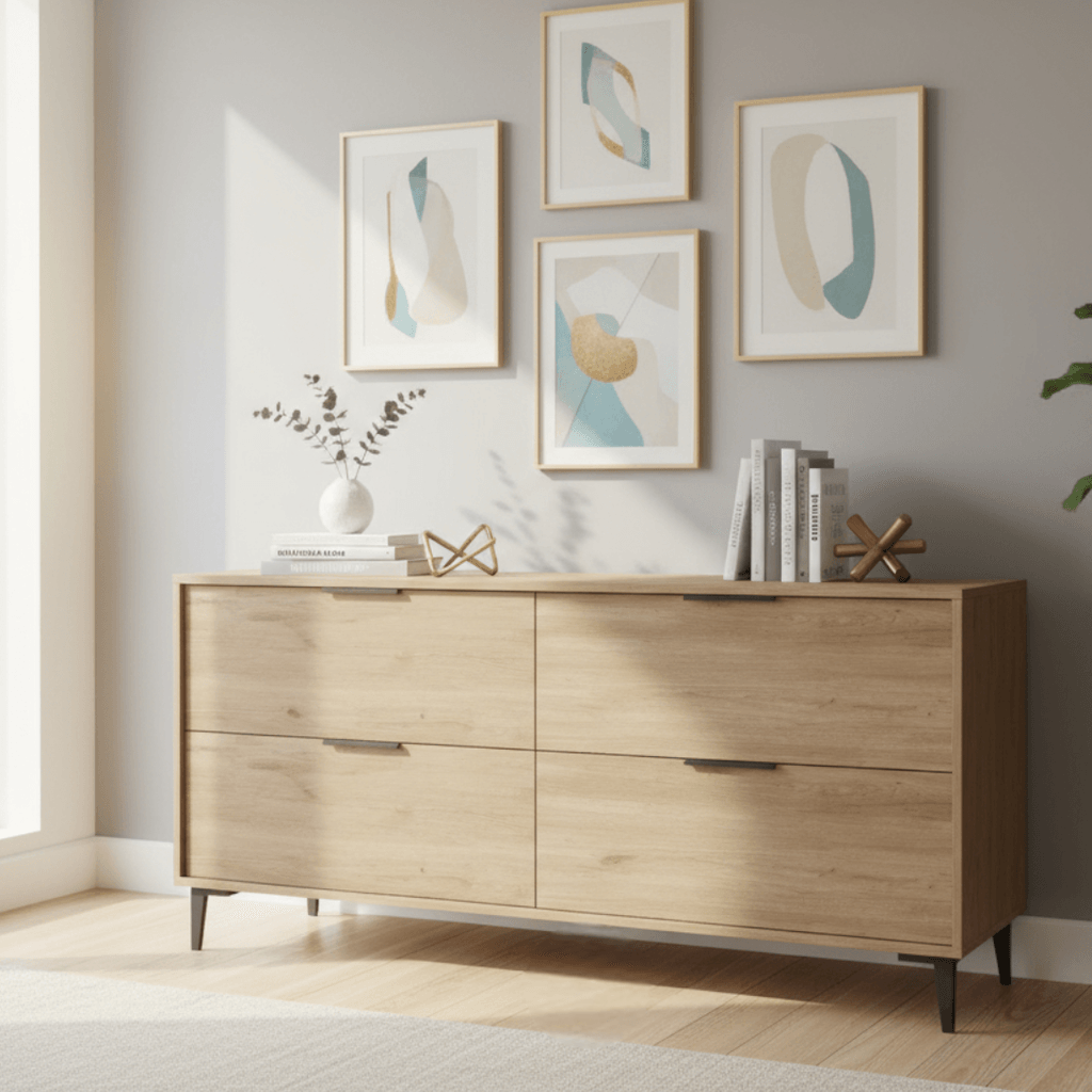 Sitonia Повеќенаменска комода Нокса атлантик - 160 × 44.5 × 70 см