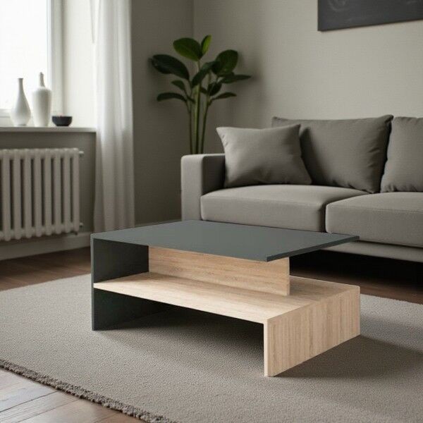 Sitonia Клуб маса Тида антрицит/сонома - 90 × 50 × 40 см