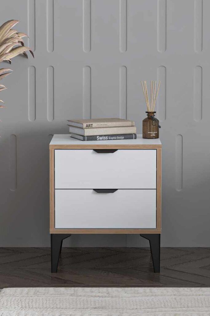 Ноќна масичка Hanah Home Arden, 45 x 52 x 40 см, бела