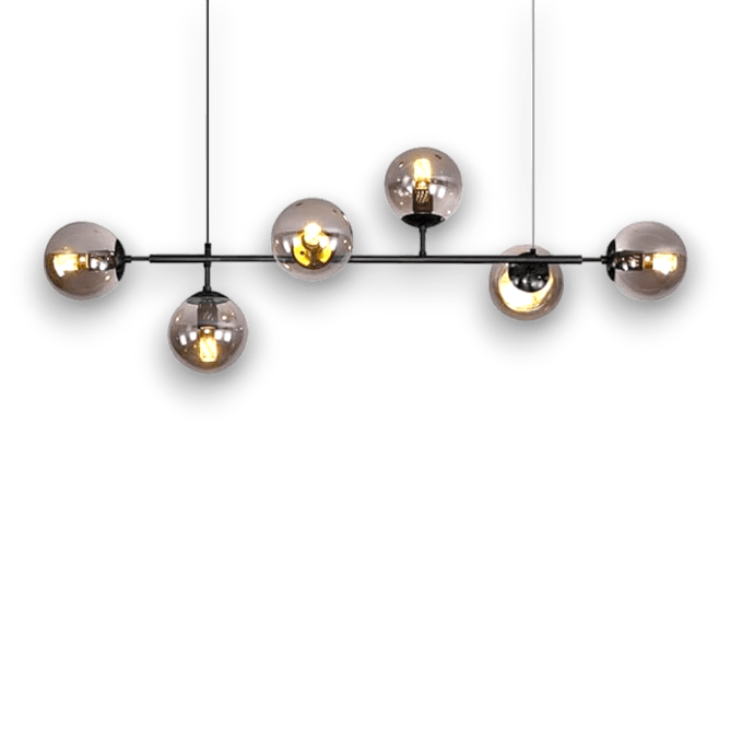 Julia Црн Висечки Линиски Лустер-Smokey Grey 6*Е27