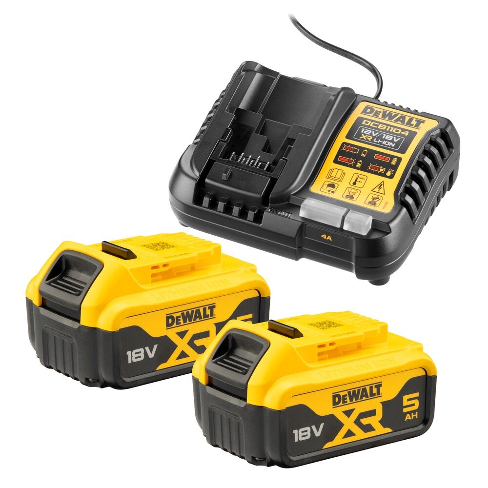 Dewalt 18V XR Сет полнач 4А и 2x5Ah батерии