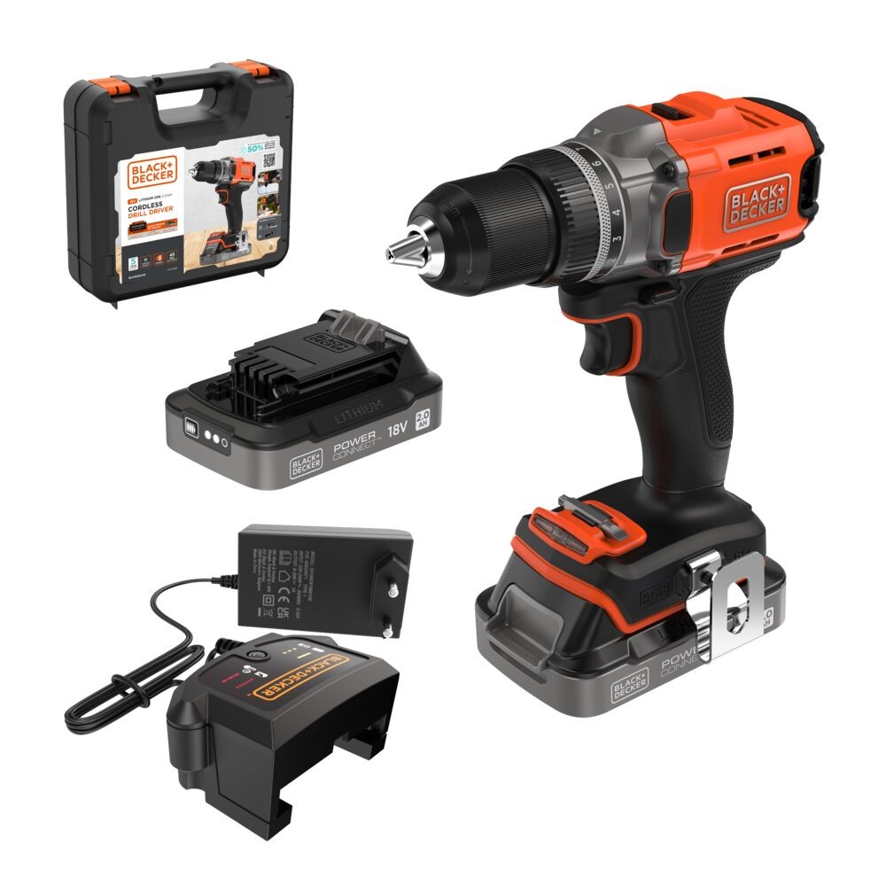 Black+Decker 18V Дупчалка/одвртувач 2x2Ah POWERCONNECT