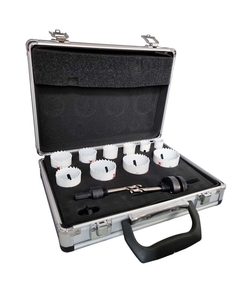 Ronix Сет од 10 биметални круни 20–50мм за метал, пластика, гипс и дрво во куфер  RX-5290