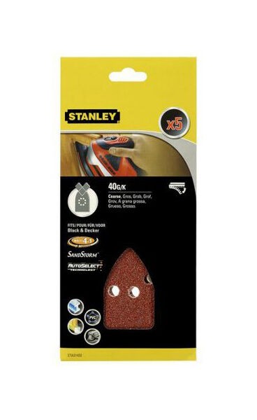 Stanley Брусна хартија 40g, триаголна универзална, 5 парчиња STANLEY STA31432-XJ