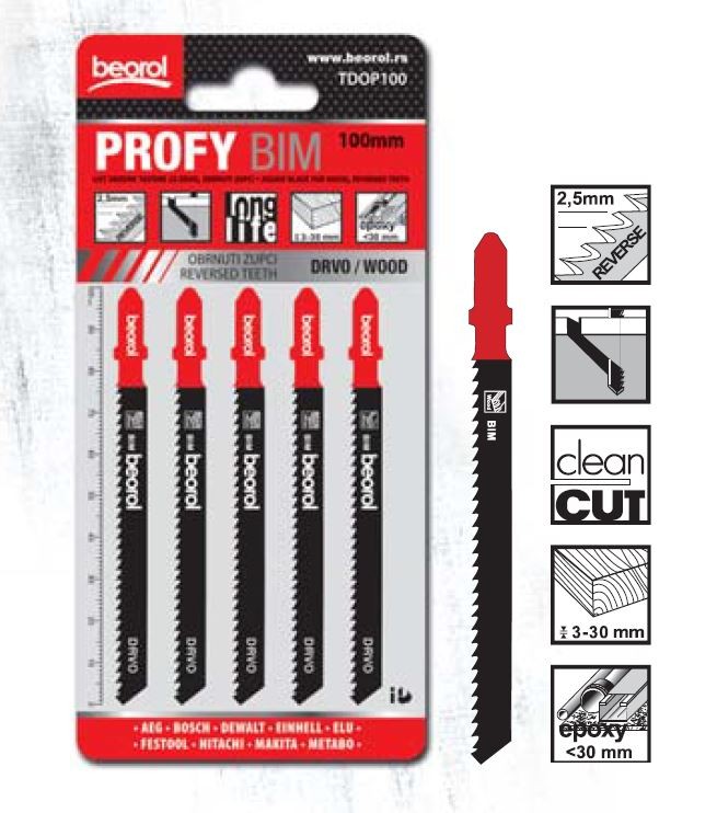 Beorol Пила убодна за дрво превртени заби профи 100мм 5/1