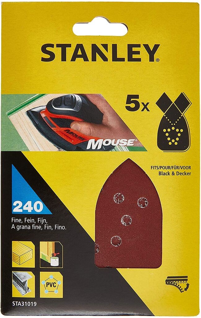 Stanley Брусна хартија за Mouse 240g, 5 парчиња STANLEY STA31019
