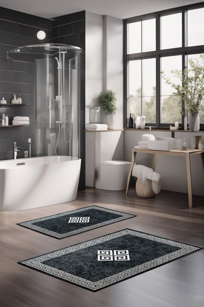 Комплет подлошки за бања L'essentiel Maison CT-5068, црно-бели