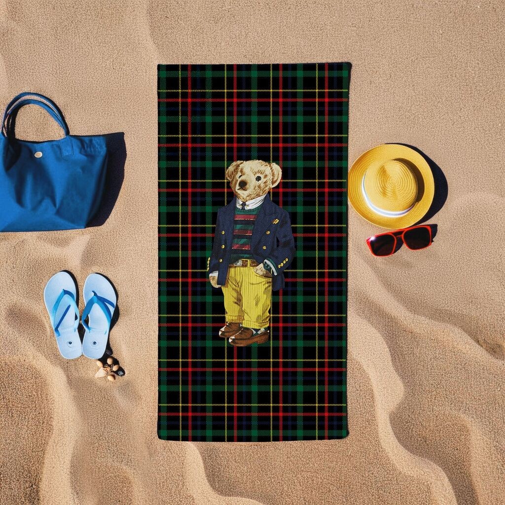 Пешкир за плажа L'essentiel Maison Мече, 150x150 см, црна