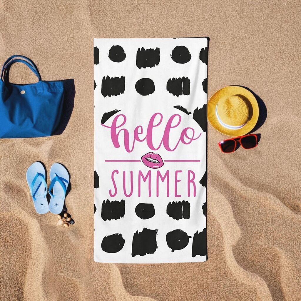 L'essentiel Maison Пешкир за плажа Hello Summer, 75x150 cm, црна
