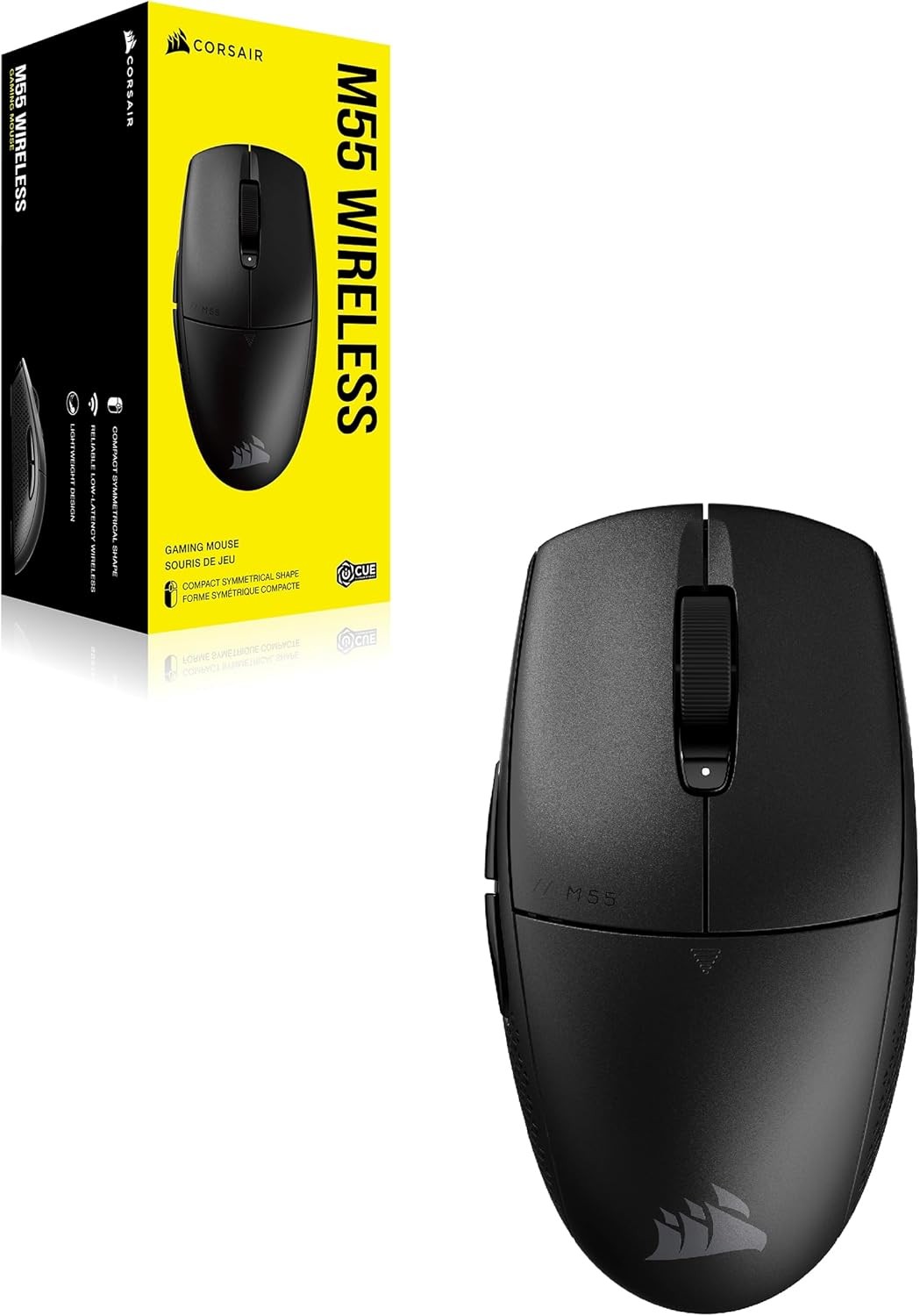 Безжичен гејмерски глушец Corsair M55, 24000 DPI, црна маска (CH-931F000-WW)