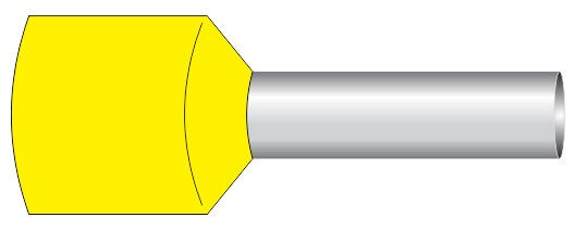 Alfa Electric Завршеток изолиран E1008, 1mm², жолта боја