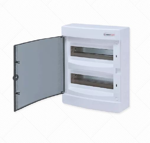 Alfa Electric Надградна спратна табла ОГ 2x12 со бел капак Technoplast Н242CW