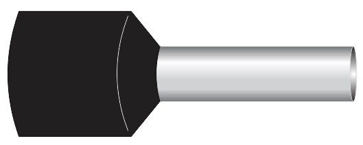 Alfa Electric Завршеток изолиран E6012, 6mm², црна боја