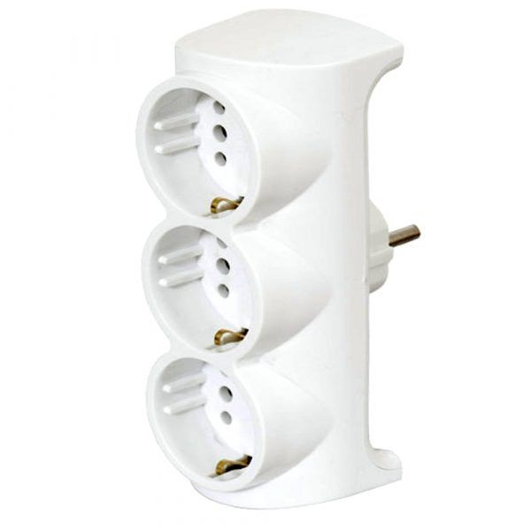 Alfa Electric Разделник 3x шуко сите предни отвори бел АТРА 7132