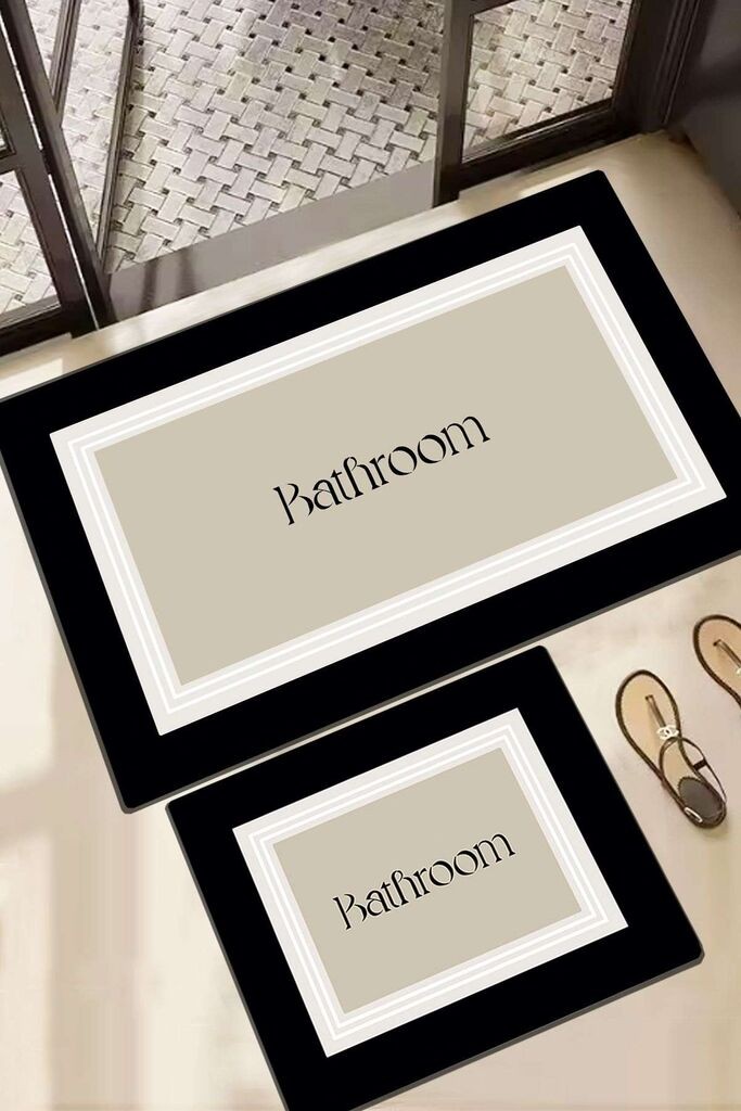 Комплет килим за бања L'essentiel Maison Roose, 2 парчиња, Крем