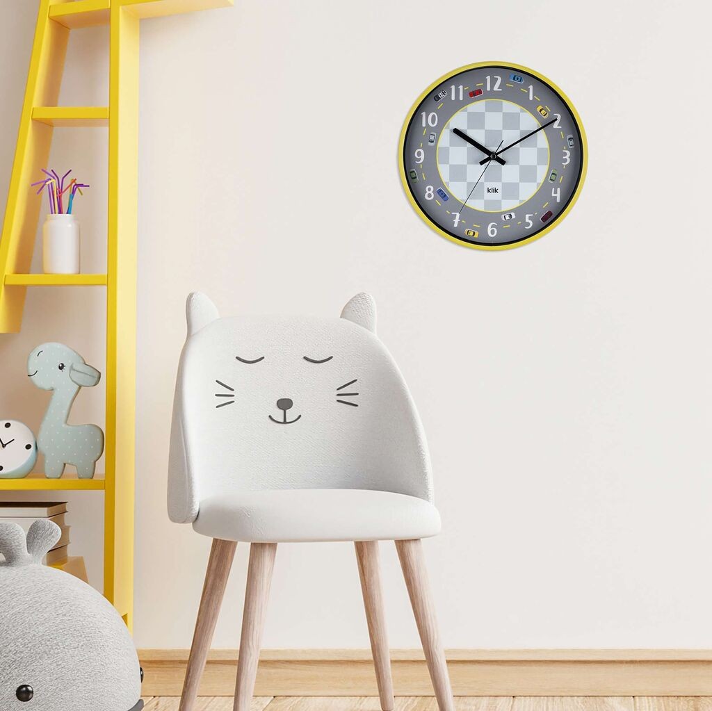 Wallity dzиден часовник Rally, 30,5x30,5 см, жолт